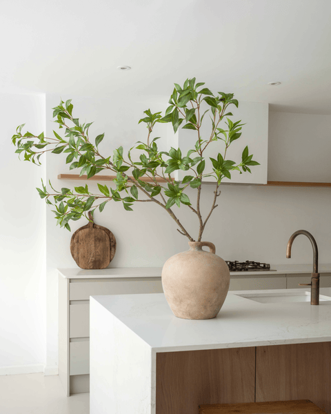 Faux Green Oversized Pieris Branch (2 branches)