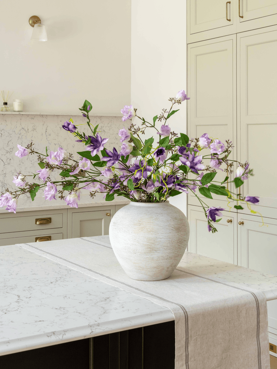 Faux Arrangement - Bell Flower & Clematis Purple