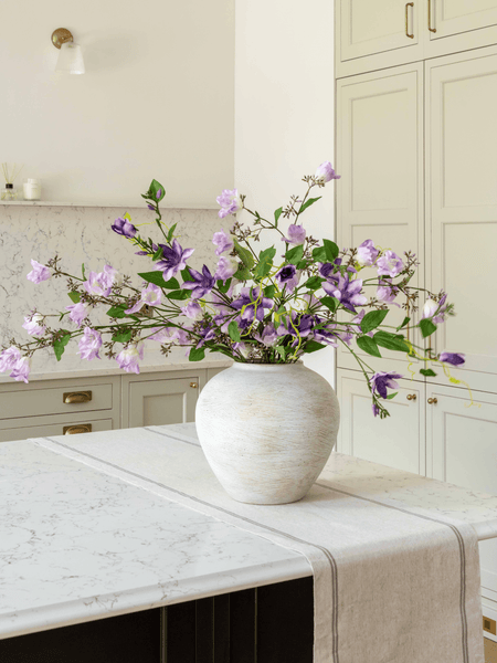 Faux Arrangement - Bell Flower & Clematis Purple