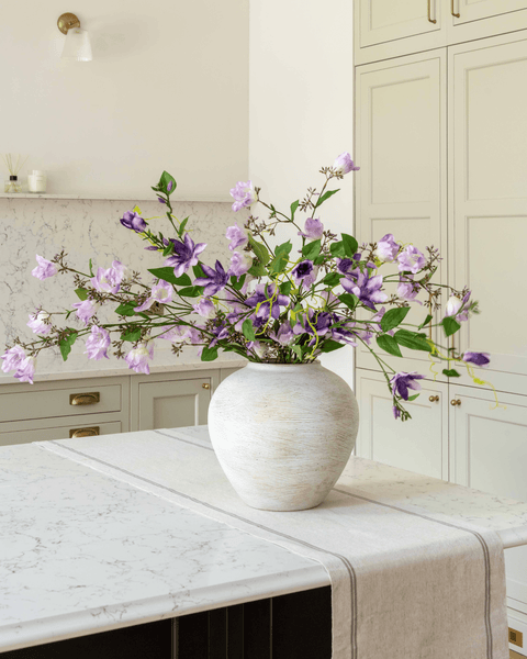 Faux Arrangement - Bell Flower & Clematis Purple