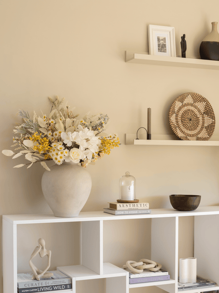Faux Arrangement - White & Yellow Meadow