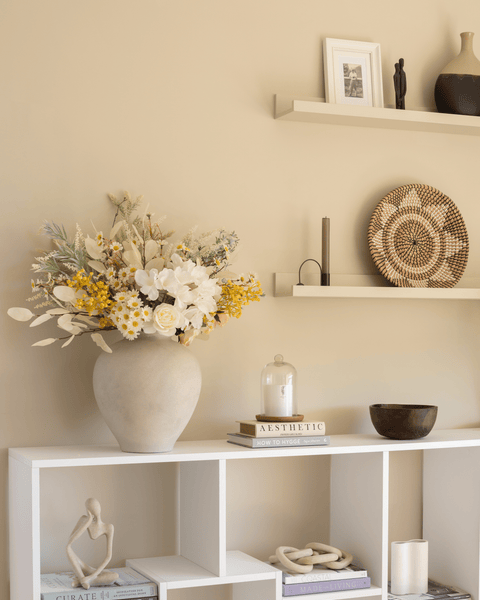 Faux Arrangement - White & Yellow Meadow