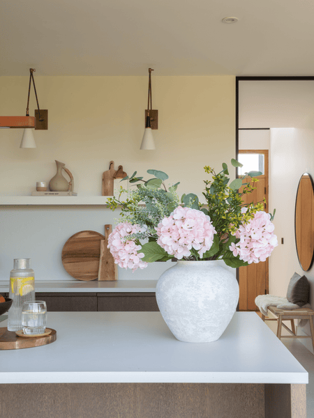 Faux Arrangement - Eucalyptus & Pink Hydrangea