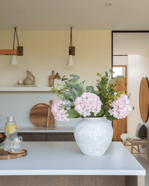 Faux Arrangement - Eucalyptus & Pink Hydrangea