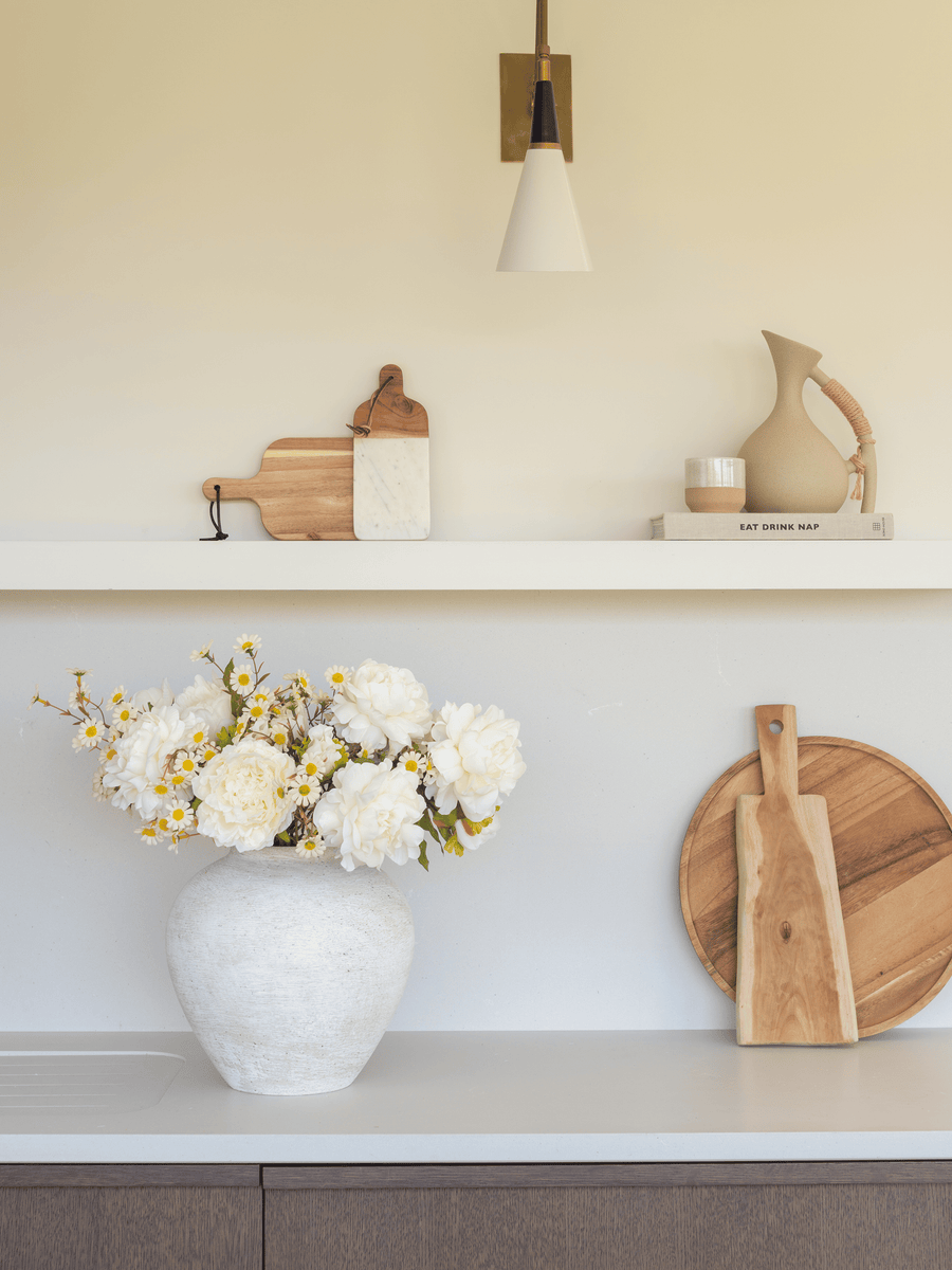 Faux Arrangement - White Peony & Daisy