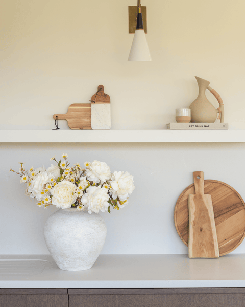 Faux Arrangement - White Peony & Daisy