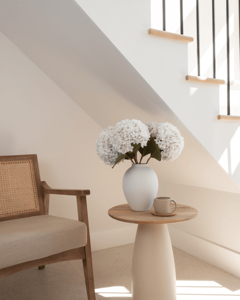 Large Faux Hydrangea - White (5 Stems)