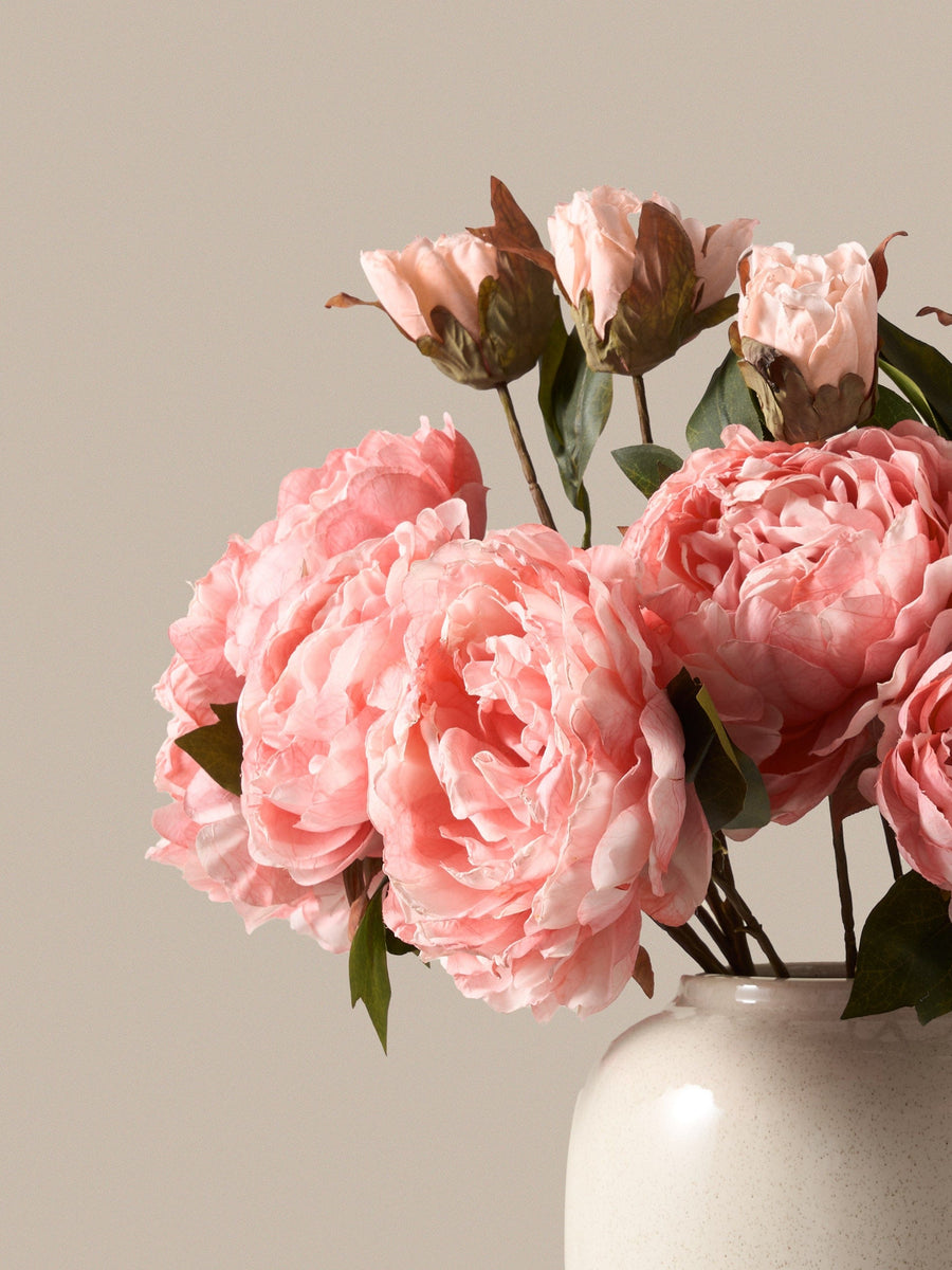 Faux Peony Arrangement - Pink (6 Stems)