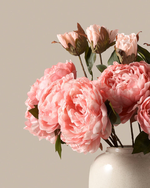 Faux Peony Arrangement - Pink (6 Stems)