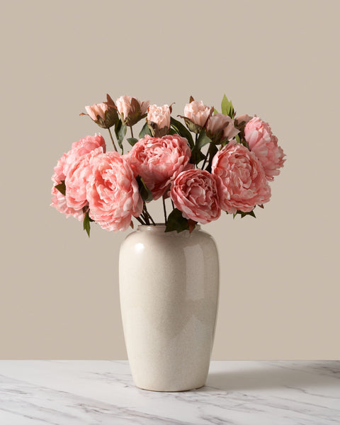 Faux Peony Arrangement - Pink (6 Stems)