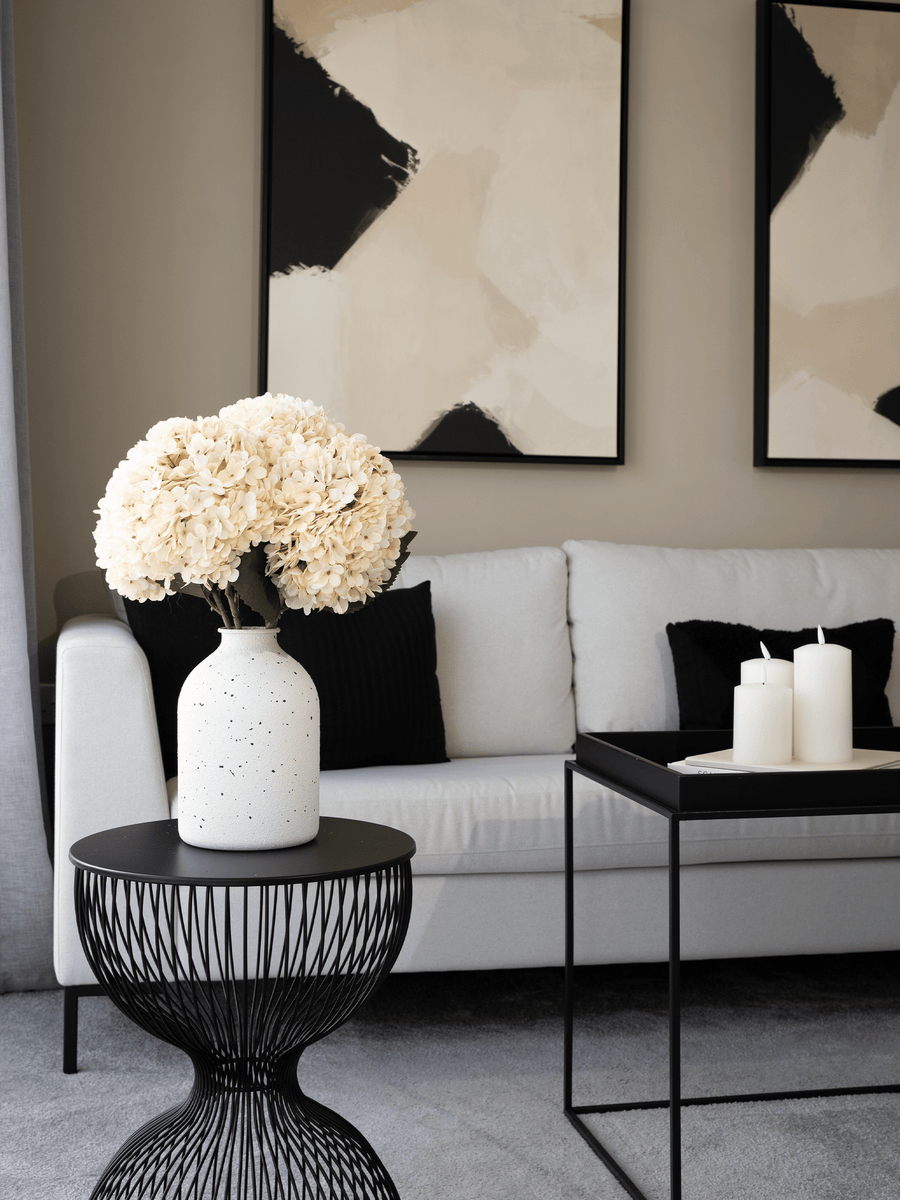 Large Faux Hydrangea - Cream (5 Stems)