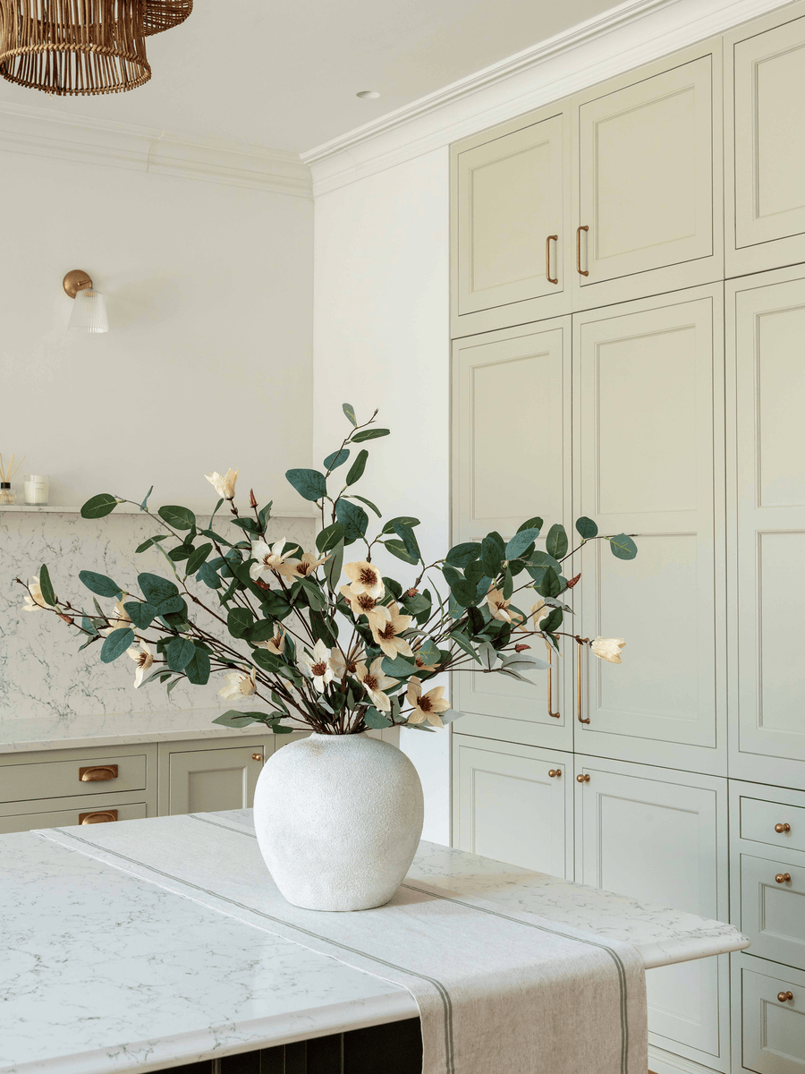 Faux Arrangement - Eucalyptus and Cream Magnolia
