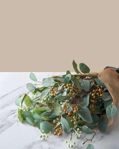 Faux Arrangement - Eucalyptus and Neutral Berry