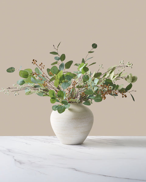 Faux Arrangement - Eucalyptus and Neutral Berry