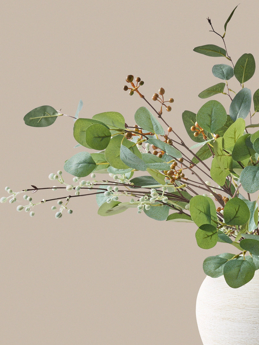 Faux Arrangement - Eucalyptus and Neutral Berry