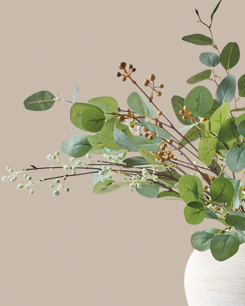 Faux Arrangement - Eucalyptus and Neutral Berry