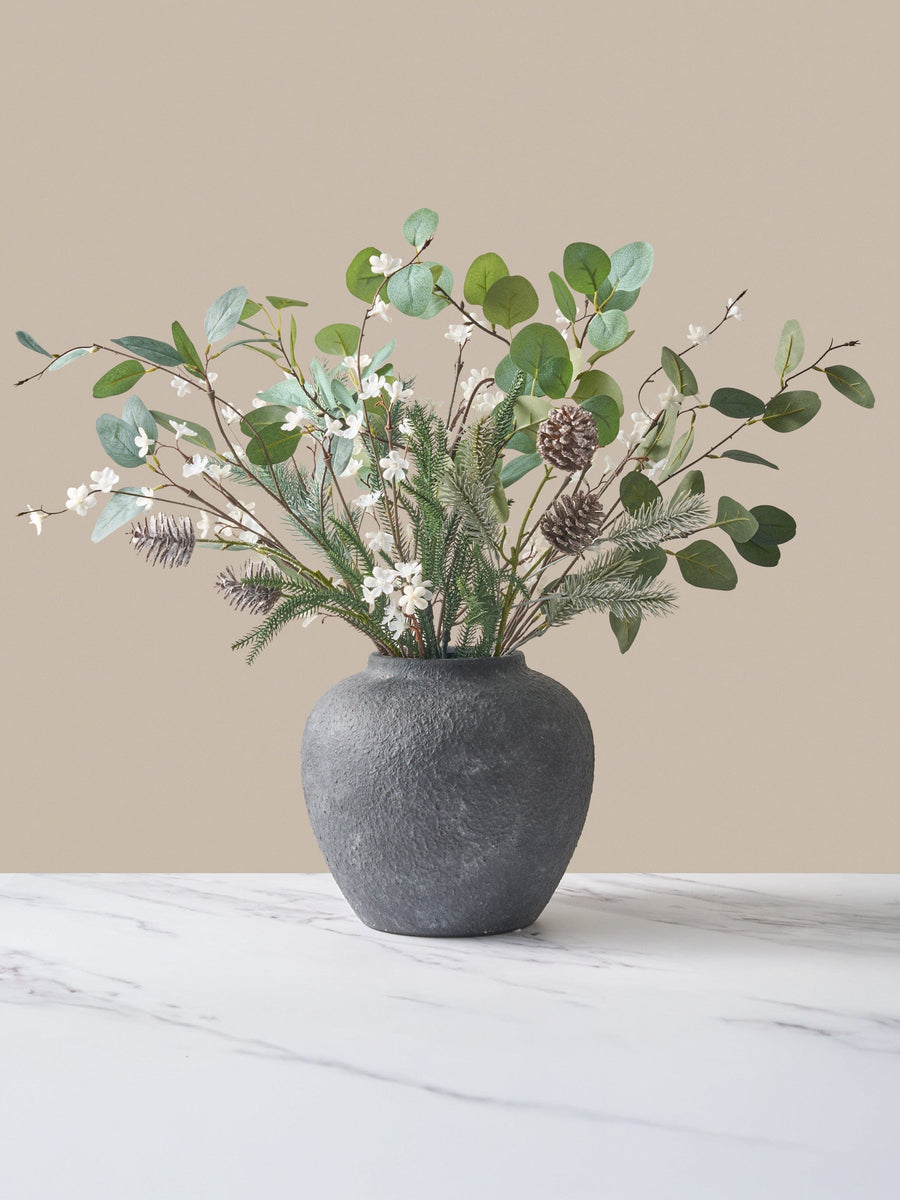 Faux Arrangement - Eucalyptus and Winter White