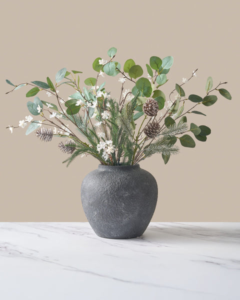 Faux Arrangement - Eucalyptus and Winter White