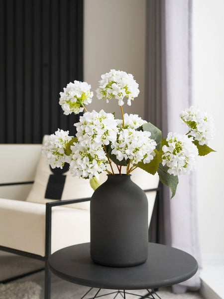 Faux Mini Hydrangea Bouquet - White (3 Stems)