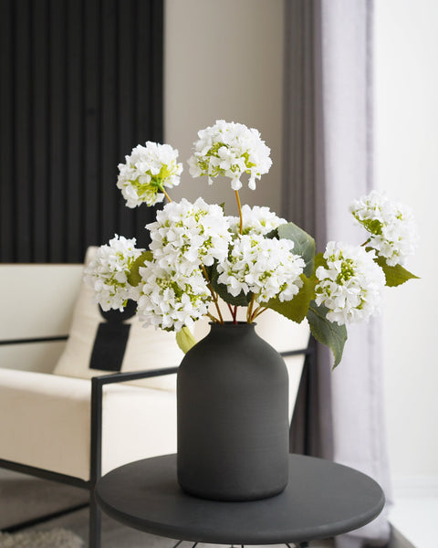 Faux Mini Hydrangea Bouquet - White (3 Stems)
