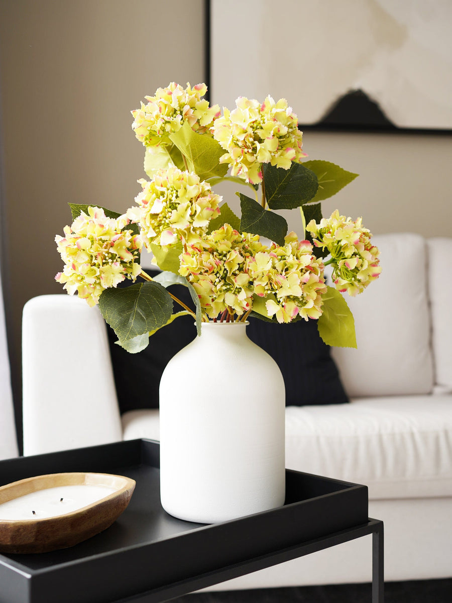 Faux Mini Hydrangea Bouquet - Citrus Rose (3 Stems)