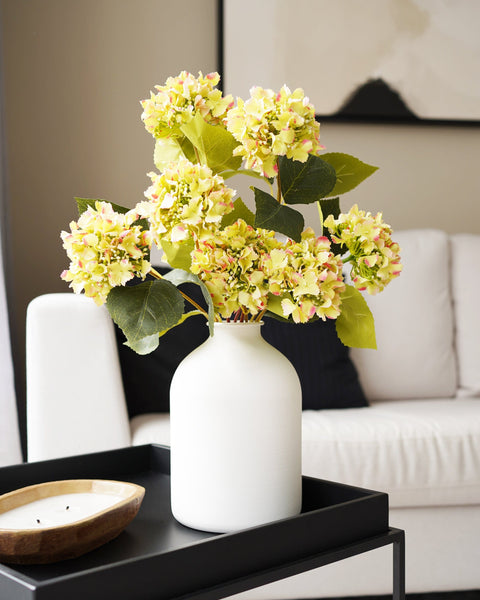 Faux Mini Hydrangea Bouquet - Citrus Rose (3 Stems)