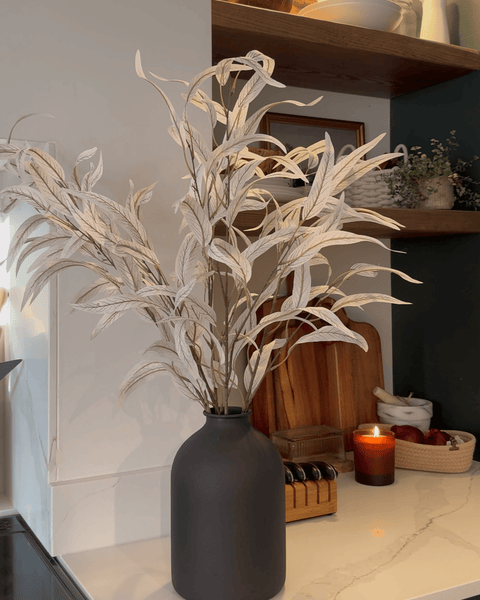 Faux Willow Eucalyptus - White (5 Stems)