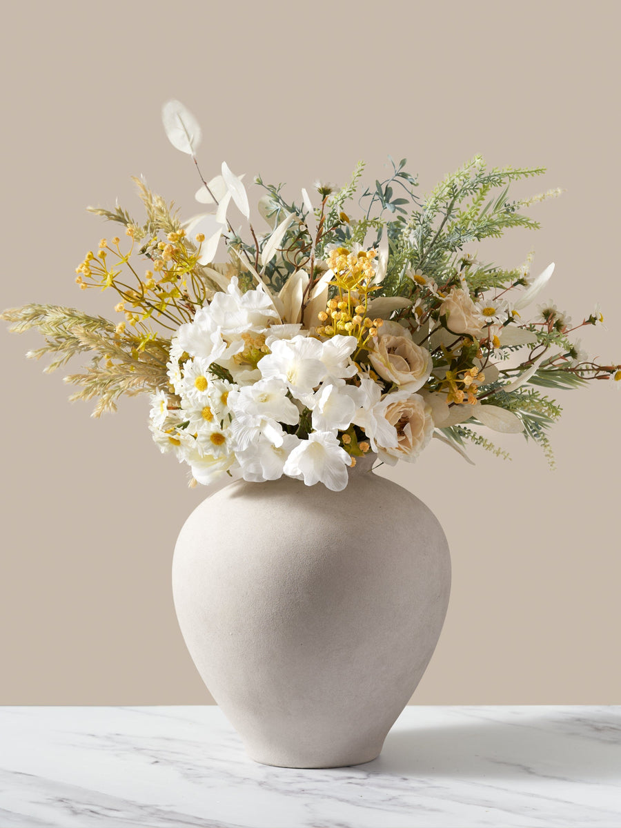 Faux Arrangement - White & Yellow Meadow