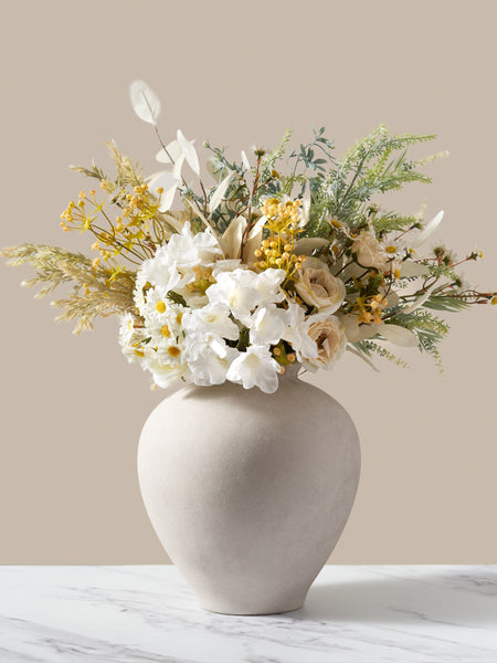 Faux Arrangement - White & Yellow Meadow