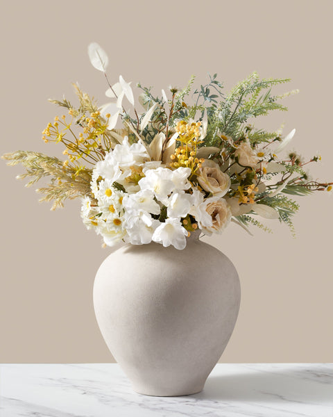 Faux Arrangement - White & Yellow Meadow
