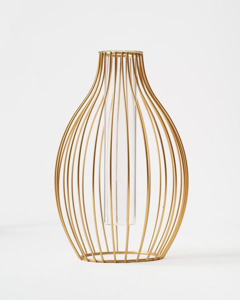 Statement Outline Vase - Gold