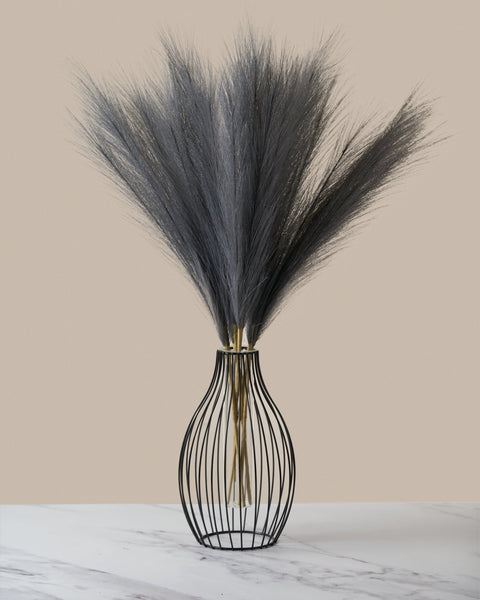 Faux Pampas Grass - Grey (5 Stems)