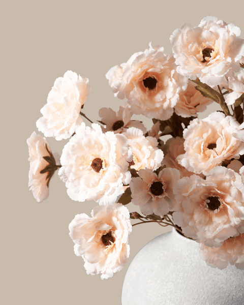 Faux Moutan Peony - Peach (8 Stems / 46 Peonies)