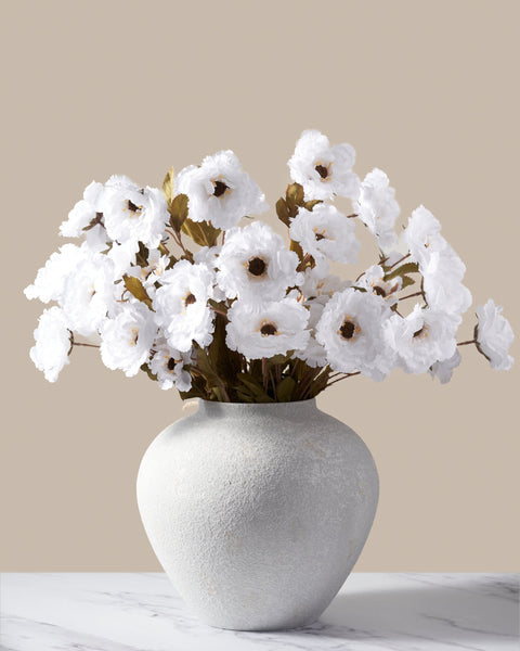Faux Moutan Peony - White (8 Stems / 46 Peonies)