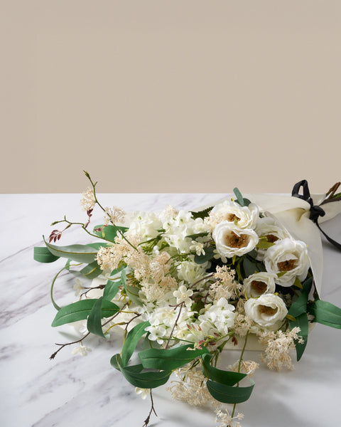 Faux Arrangement - Rose & Delphinium White