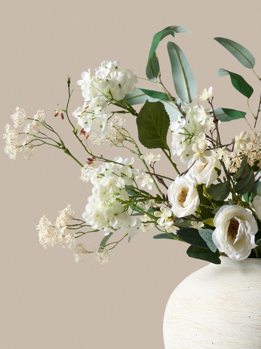 Faux Arrangement - Rose & Delphinium White