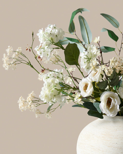 Faux Arrangement - Rose & Delphinium White