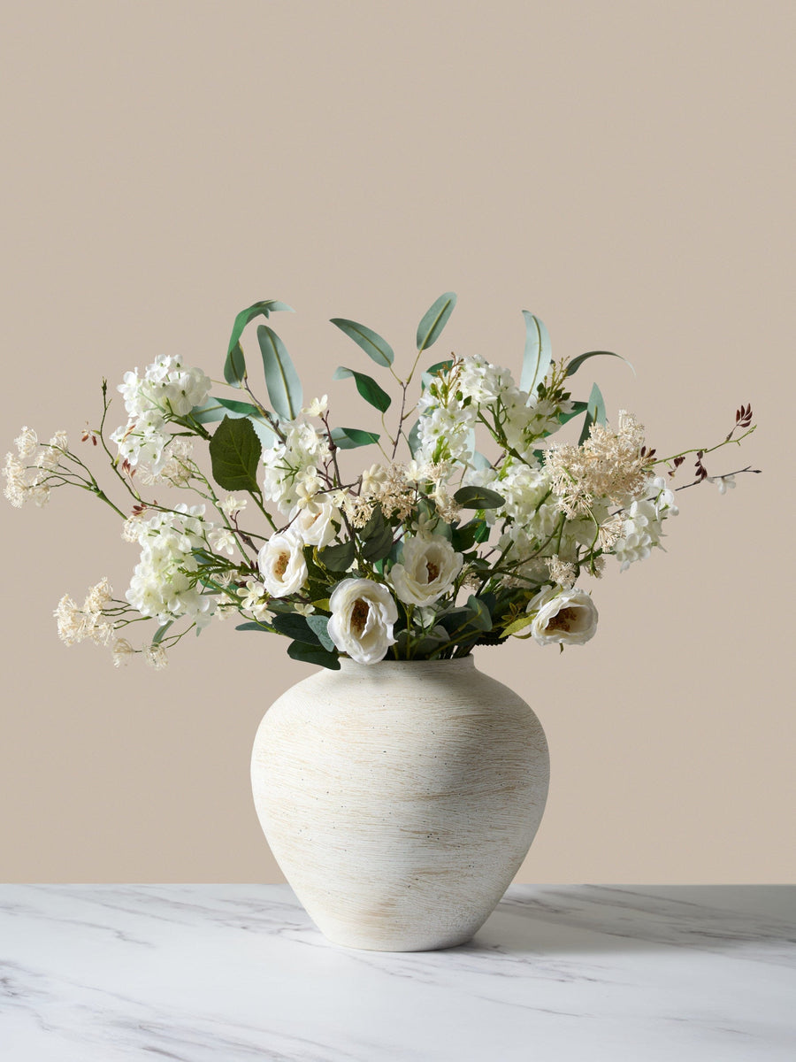 Faux Arrangement - Rose & Delphinium White