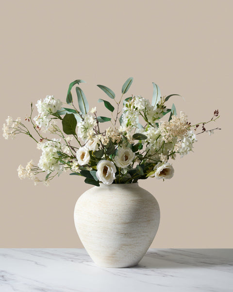 Faux Arrangement - Rose & Delphinium White