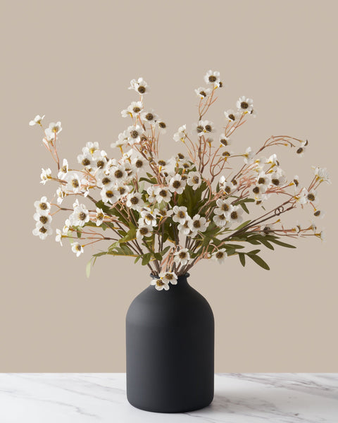 Faux Wax Flower - White (10 Stems)