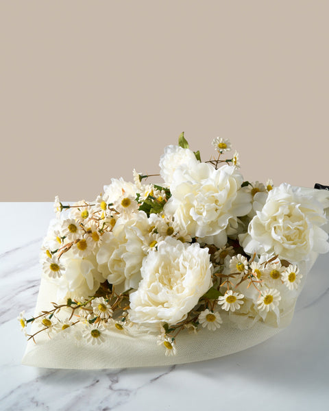 Faux Arrangement - White Peony & Daisy