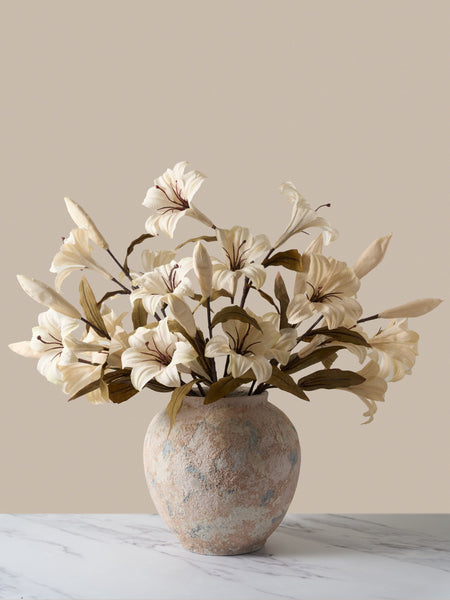 Faux Lily Arrangement - Beige