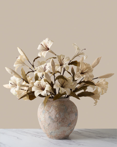 Faux Lily Arrangement - Beige