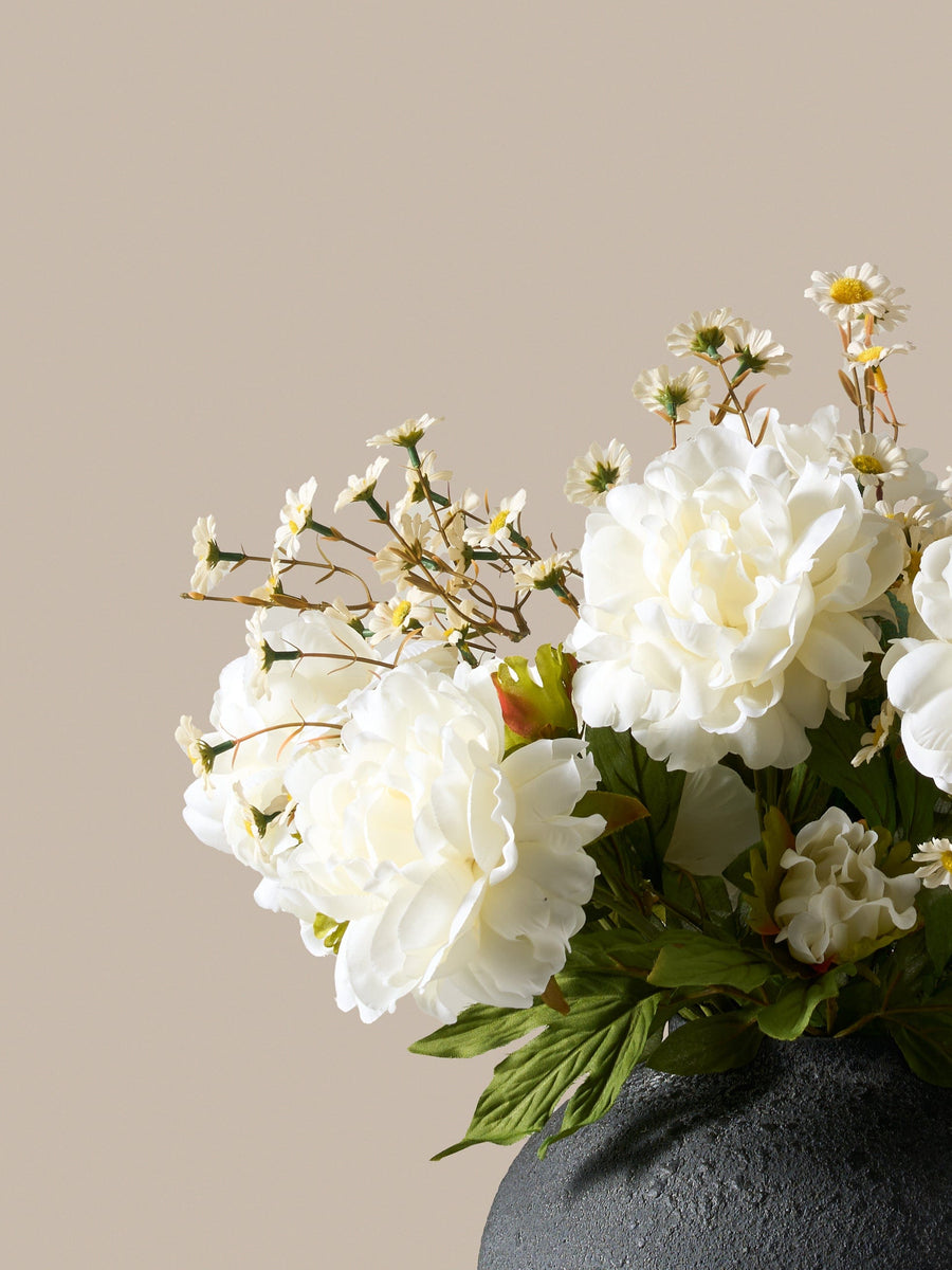 Faux Arrangement - White Peony & Daisy