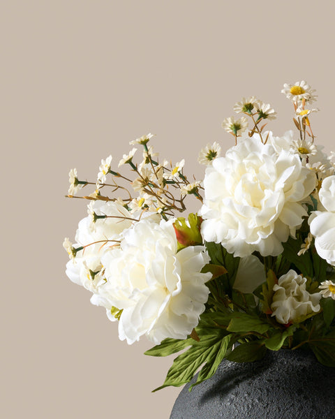 Faux Arrangement - White Peony & Daisy