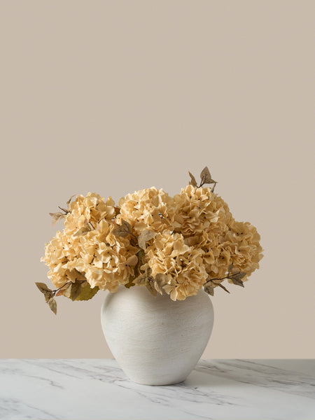 Faux Hydrangea Autumn Bouquet - Cream (7 stems)