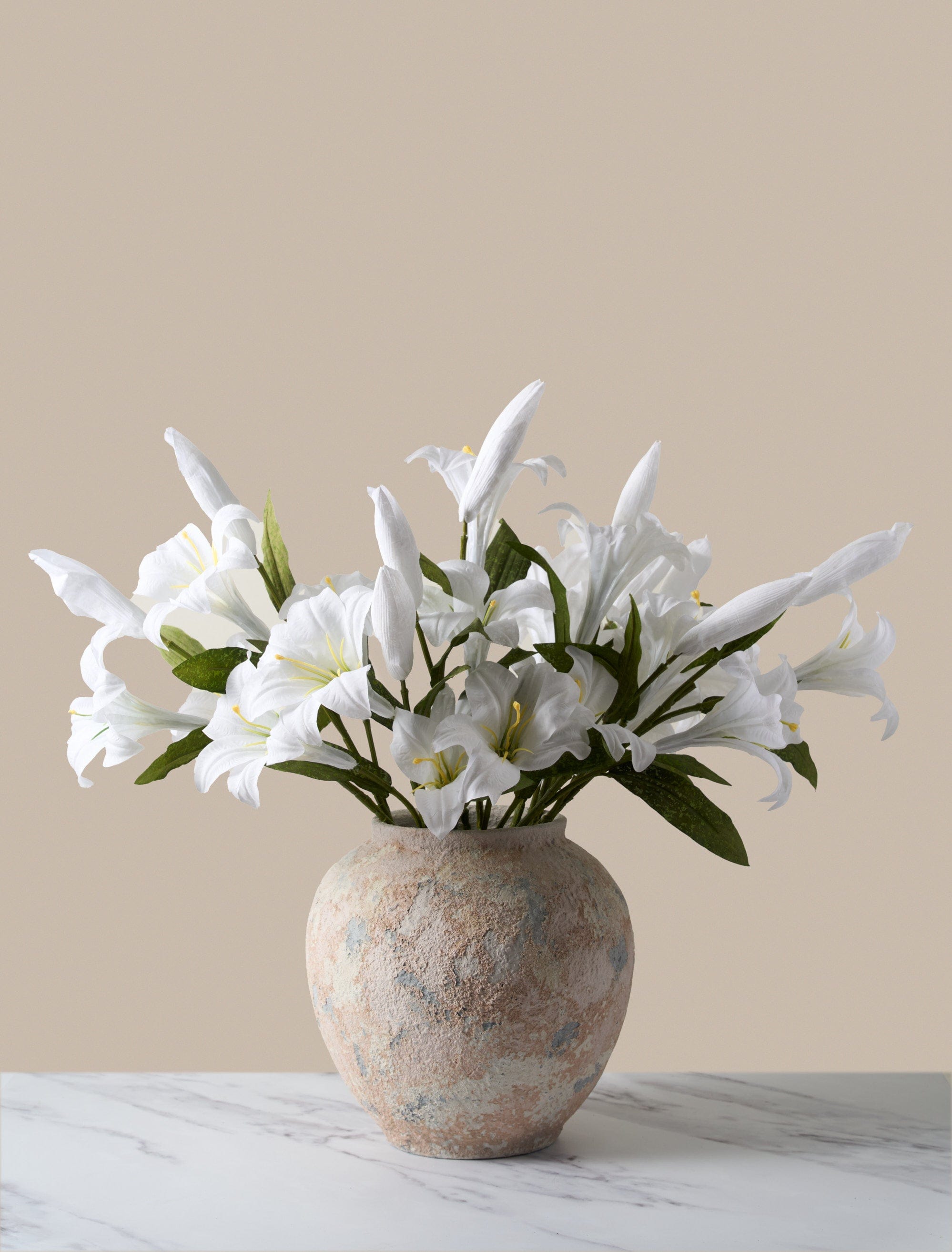 Faux Lily Arrangement - White