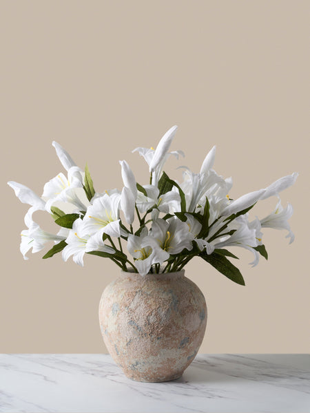 Faux Lily Arrangement - White