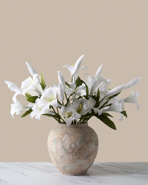 Faux Lily Arrangement - White