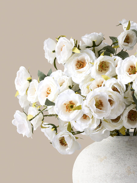 Faux Rose Arrangement - White (12 Stems / 72 Roses)